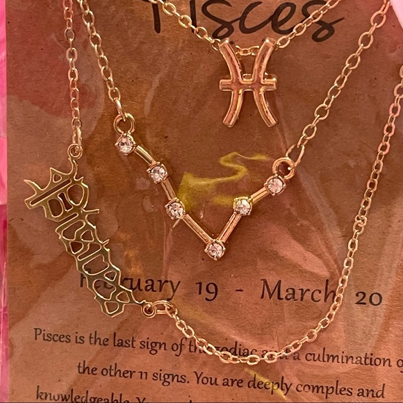 New Pisces Zodiac Sign & Constellation Necklace - Picture 3 of 5